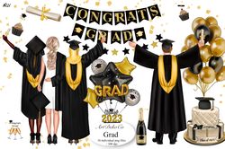 Graduation 2023. Graduates clipart.