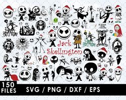 Jack Skellington SVG Files, Jack Skellington SVG Cut Files, Jack Skellington PNG, Cricut Files, Layered, Clipart Images