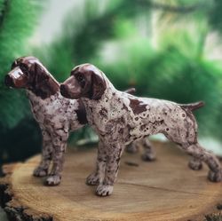German Shorthaired Pointer figurine ceramics handmade, statuette GSP russianartdogs