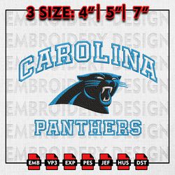 NFL Carolina Panthers Logo Embroidery file, NFL Panthers, NFL teams Embroidery Designs, Machine Embroidery Design