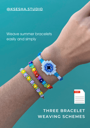 Digital beading guide. PDF file. Schemes for weaving a chamomile bracelet. Create jewelry from beads. DIY Bead Bracelet