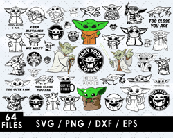 Baby Yoda SVG Files, Baby Yoda SVG Cut Files, Baby Yoda PNG, Baby Yoda Cricut Files, Baby Yoda Layered Baby Yoda Clipart