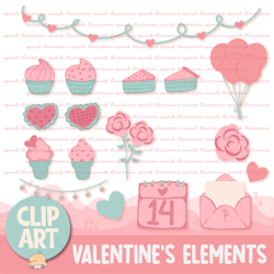 Valentine's Day Doodle Elements Set