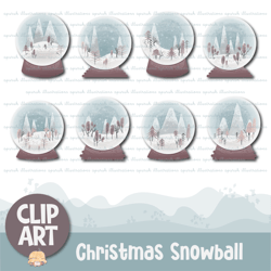 christmas snowball clipart for decoration, sticker, printable, sublimation and more