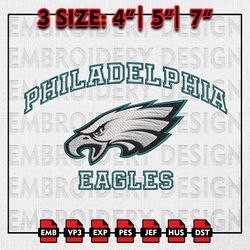 NFL Eagles Logo Embroidery Design, NFL Teams, NFL Philadelphia Eagles Logo Embroidery FIles, Machine Embroidery Files