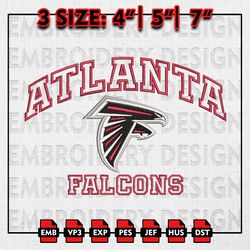 NFL Falcons Embroidery file, NFL teams Embroidery Designs, NFL Atlanta Falcons, Machine Embroidery Designs