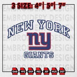 New York Giants NFL Logo Embroidery Files, NFL Giants Embroidery Design, NFL Teams Logo, Machine Embroidery Pattern