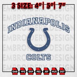 Indianapolis Colts Embroidery Design, NFL Team Embroidery Files, NFL Colts Logo, Machine Embroidery Pattern