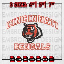 NFL Cincinnati Bengals Embroidery Files, NFL teams, NFL Bengals Embroidery Designs, Machine Embroidery Designs