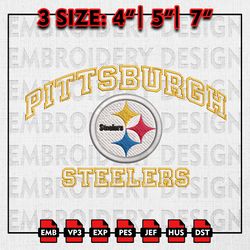 NFL Pittsburgh Steelers Logo Embroidery Design, NFL Steelers Embroidery Files, NFL Logo Machine Embroidery Pattern