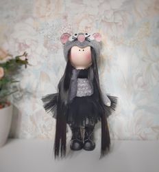 Gothic doll Interior doll mouse Rag doll Textile doll