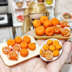 Fruits for dolls - Tangerines - Realistic mandarins - realistic miniature - food for dolls