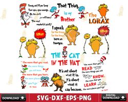 Dr Suess Bundle svg, Dr Seuss bundle svg eps dxf png, for Cricut, Silhouette, digital, file cut , Instant Download
