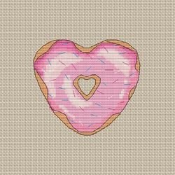 cookie heart cross stitch chart | small cross stitch pattern | cute cross stitch