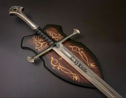Custom Hand Forged, Lord Of The Rings Sword 35 inches, Anduril Narsil Sword Of Strider, Swords Battle Ready, With Sheath