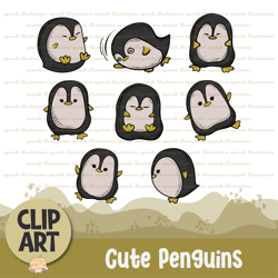 cute penguin baby animal clipart for decoration, stickers, printable, sublimation and more
