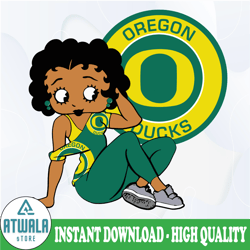 Betty Boop With Oregon Ducks PNG File, NCAA png, Sublimation ready, png files for sublimation,printing DTG printing
