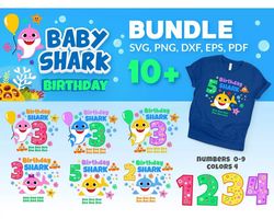 Baby Shark SVG Cut Files, Baby Shark Birthday Clipart, Baby Shark PNG Baby Shark Vectors Files Birthday Shark Layered