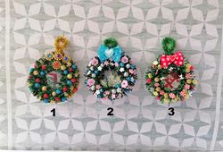 Christmas wreaths for the dollhouse. 1:12.Dollhouse miniature.