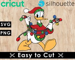 Donald Duck Christmas Svg Files, Donald Duck Svg Files, Vector Png Images, SVG Cut Files for Cricut, Clipart Bundle