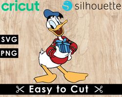 Donald Duck Christmas Svg Files, Donald Duck Svg Files, Vector Png Images, SVG Cut Files for Cricut, Clipart Bundle