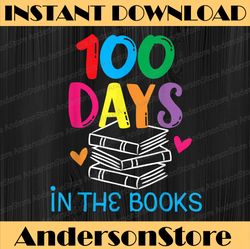 100 Days in the Books - Book Lover English Reading Teacher PNG