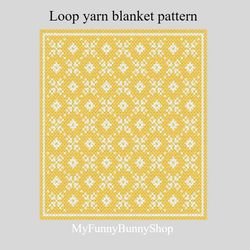 Loop yarn Honeycomb blanket pattern PDF