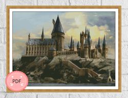 Hogwarts Cross Stitch Pattern ,Harry Potter,X Stitch PAttern,Wizard Castle,Digital Pattern,Pdf,Instant Download