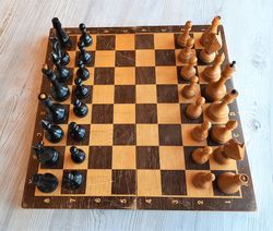 Rude big wooden brutal chess set USSR - weighted Soviet large chess vintage