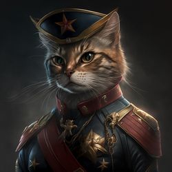 A cat in the style of Captain Marvel