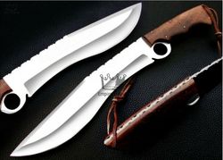 Handmade High Carbon Steel Full Tang Bowie With Leather Sheath, Free Shipping