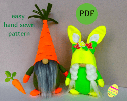 easter gnomes patterns pdf : bunny gnome and carrot gnome