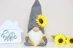 Sunflower Gnome , Kitchen Tiered tray decor , Farmhouse  decor