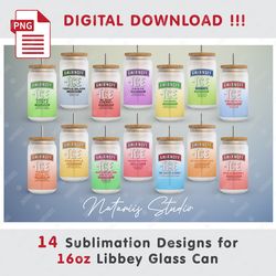 14 Inspired Smirnoff-Ice Templates - Seamless Paterns - 16oz OMBRE Libbey Glass Can - Full Can Wrap