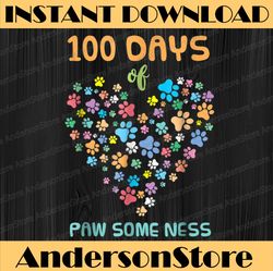 Dog Paw 100 Days of School Animal Funny PNG