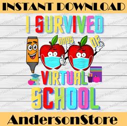 I Survived 100 Days Of Virtual School Students And Teachers PNG