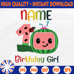 Cocomelon Personalized Name Birthday Girl png svg, Cocomelon Brithday svg png, Cocomelon,Cocomelon Family Birthday PNG,