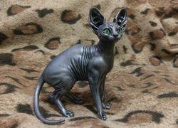 Sphynx cat sculpture.Great shelf decoration.Animal decor.Sphynx figurine.Animal statuette.Mascot.