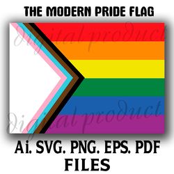 THE MODERN PRIDE FLAG SVG VECTOR GRAPHICS AI.EPS.PNG.SVG.PDF FILES DOWNLOAD DIGITAL