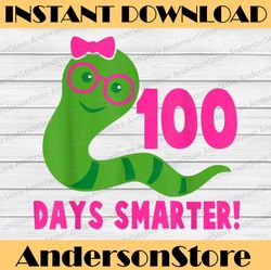 100 Days Smarter Girl PNG 100th Day of School Celebration