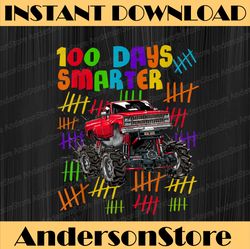 100 Days Smarter Monster Truck Kids Boys Students PNG