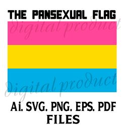 PANSEXUAL FLAG VECTOR GRIPHIC AI.PNG.SVG.EPS.PDF FILES DIGITAL DOWNLOAD SUBLIMATION