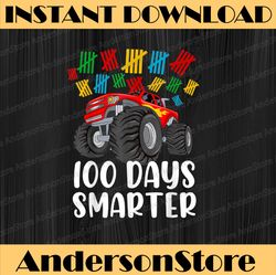 Boys 100th Day of School PNG Monster Truck 100 Smarter PNG