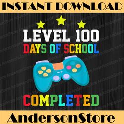LEVEL 100 DAYS OF SCHOOL Video Game Teachers Students Kids PNG