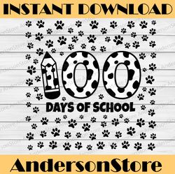 100 Days of School Dalmatian 100th Day of School Dog Print PNG