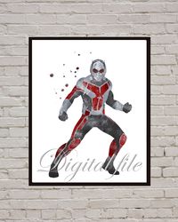 Ant-Man Marvel Superhero Art Print Digital Files decor nursery room watercolor