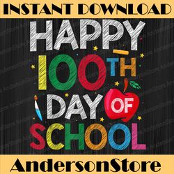 100 Days Of School Teacher and Kids Happy 100th Day Novelty PNG