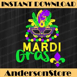 Mardi Gras Beads Mask Mardi Gras Festival, Louisiana Party, Happy Mardi Gras PNG