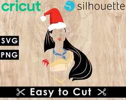 Pocahontas Christmas Svg Files, Pocahontas Svg Files, Vector Png Images, SVG Cut Files for Cricut, Clipart Bundle