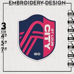 St. Louis CITY SC Logo Embroidery Designs, MLS Embroidery files, St. Louis CITY MLS Teams, Football, Digital Download